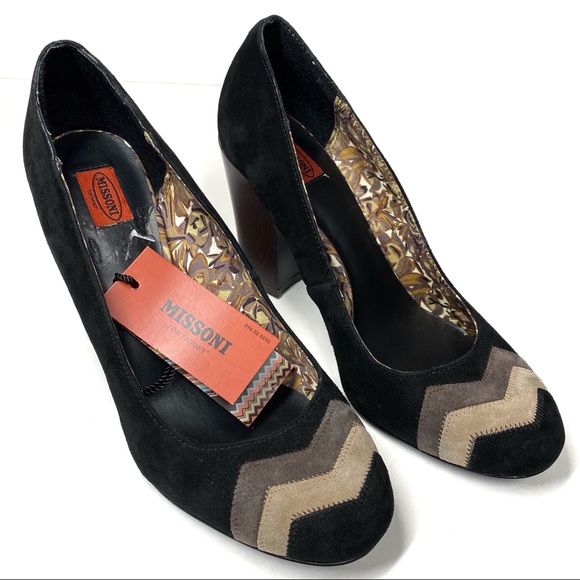 Missoni Suede Pump Heels Black Size 8.5